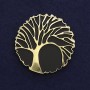 Tree Brooch matte black colour golden metal, diameter 40mm+/-, magnetic