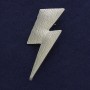 Lightning Bolt Brooch Pendant, Matte Silver Colour, Silver-Tone Metal, 58x23mm+