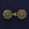 Cardigan Clip Brooch, Bronze Colour, Diameter 21mm +/-, Length 52mm+