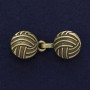 Cardigan Clip Brooch Bronze Colour, Diameter 20mm +-, Length 52mm+