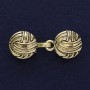 Cardigan Clip Brooch Golden Metal, Diameter 20mm +-, Length 52mm+