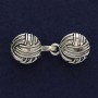 Cardigan Clip Brooch, Silver-Tone Metal, Diameter 20mm +/-, Length 52mm+