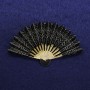 Fan Brooch black enamel golden metal 54x33mm+