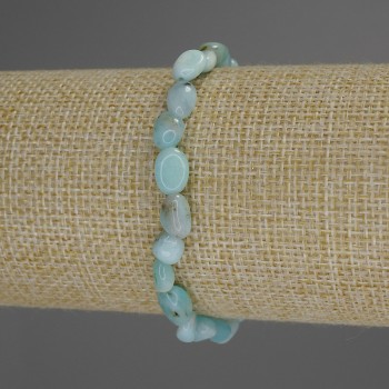 Larimar Bracelet, Tumbled, Diameter 8x6mm+-, Length 18cm+- Stretch