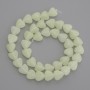Onyx Beads Green Glow Heart 10x10mm+/-, on a thread, length 36cm+