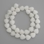 White Quartz Heart Beads 12x12mm+/- on Fishing Line, Length 39cm+