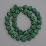 Malachite Beads Heart, diameter 12x12mm+/-, on a thread, length 36cm+