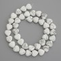 Cacholong Natural Stone Heart Beads, Diameter 10x10mm+/- on Fishing Line, Length 39cm+