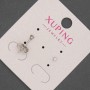 Xuping Stud Earrings with Pink Crystal, diameter 2mm+/-, Rhodium