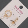 Xuping Earrings with Majorca Pearl Bead, diameter 5x7mm+/-, length 22mm+/- 18K Gold Plated