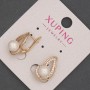 Xuping Earrings with White Rhinestones and Mallorca Pearl, Diameter 7mm+/-, Length 18mm+/- 18K Gold Plating