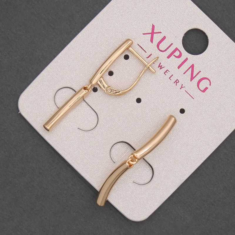 Xuping Earrings, diameter 3mm+/-, length 27mm+/- 18K Gold Plated