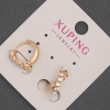 Xuping Ring Earrings with White Rhinestones, 18K Gold Plating, thickness 5mm+/-, diameter 12mm+