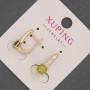 Xuping Earrings with White Rhinestones and Olive Crystal, diameter 6mm+/-, length 17mm+/- 18K Gold Plated