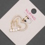 Xuping Bird in Heart Pendant with White Rhinestones, Diameter 22mm+/-, Length 30mm+/- 18K Gold Plating