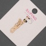 Xuping Lovers Pendant with White Rhinestones, Diameter 8mm+/-, Length 30mm+/- 18K Gold Plating