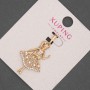 Xuping Girl Pendant with White Rhinestones, Diameter 18mm+/-, Length 34mm+/- 18K Gold Plating