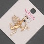 Xuping Cupid Pendant with White Rhinestones, Diameter 27mm+/-, Length 33mm+/- 18K Gold Plating