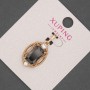 Xuping Pendant with Black Crystal and White Rhinestones, Diameter 14mm+/-, Length 28mm+/- 18K Gold Plating