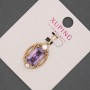 Xuping Pendant with Purple Crystal, Diameter 14mm+/-, Length 28mm+/- 18K Gold Plating