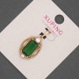 Xuping Pendant with Green Crystal, diameter 14mm+/-, length 28mm+/- 18K Gold Plated