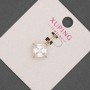 Xuping Pendant with White Crystal, Diameter 12mm+/-, Length 20mm+/- 18K Gold Plated