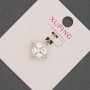 Xuping Pendant with White Crystal, diameter 14mm+/-, length 21mm+/-, 18K Gold Plating