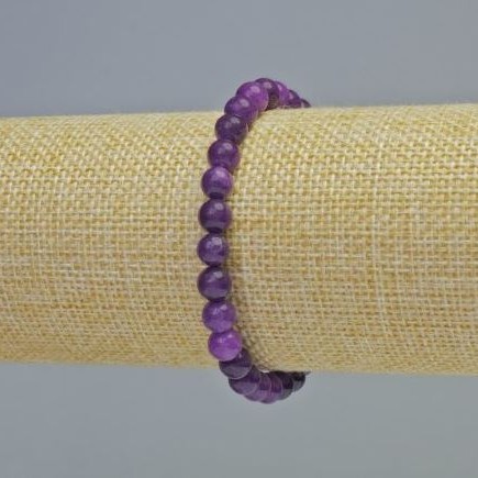 Sugilite Bracelet, Smooth Round Bead, diameter 6mm+/- (stretch), length 18cm+