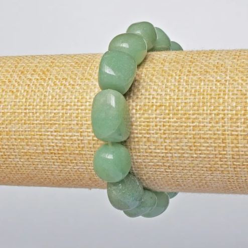 Natural Jade Bracelet, Tumbled, Diameter 13x14mm+/-, Length 18cm+/- (Stretch)
