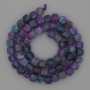Fluorite Beads on Thread, Faceted Cube, Diameter 7x7mm+-, Length 39cm+