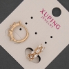 Xuping Ring Earrings with White Rhinestones, Diameter 5mm+-, Length 15mm+- 18K Gold Plating