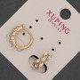 Xuping Ring Earrings with White Rhinestones, Diameter 5mm+-, Length 15mm+- 18K Gold Plating