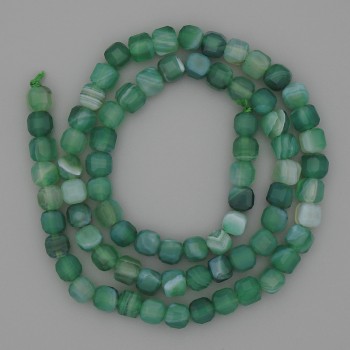 Agate Faceted Cube Beads 5x5mm+/- on a Strand, length 39cm+