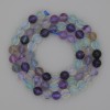 Natural Fluorite Faceted Round Beads, diameter 6mm+-, length 38cm+