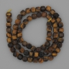 Tiger’s Eye Beads, Faceted Cubes 5x5 mm on Thread, 39 cm Length +