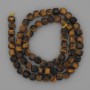 Tiger’s Eye Beads, Faceted Cubes 5x5 mm on Thread, 39 cm Length +