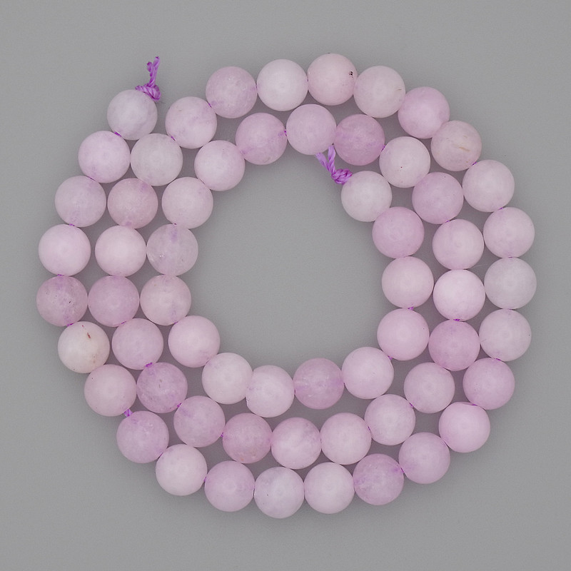 Kunzite Smooth Round Bead, diameter 6mm+ on a strand, length 38cm