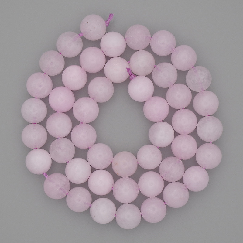Kunzite Smooth Round Bead, diameter 8mm+ on a strand, length 38cm