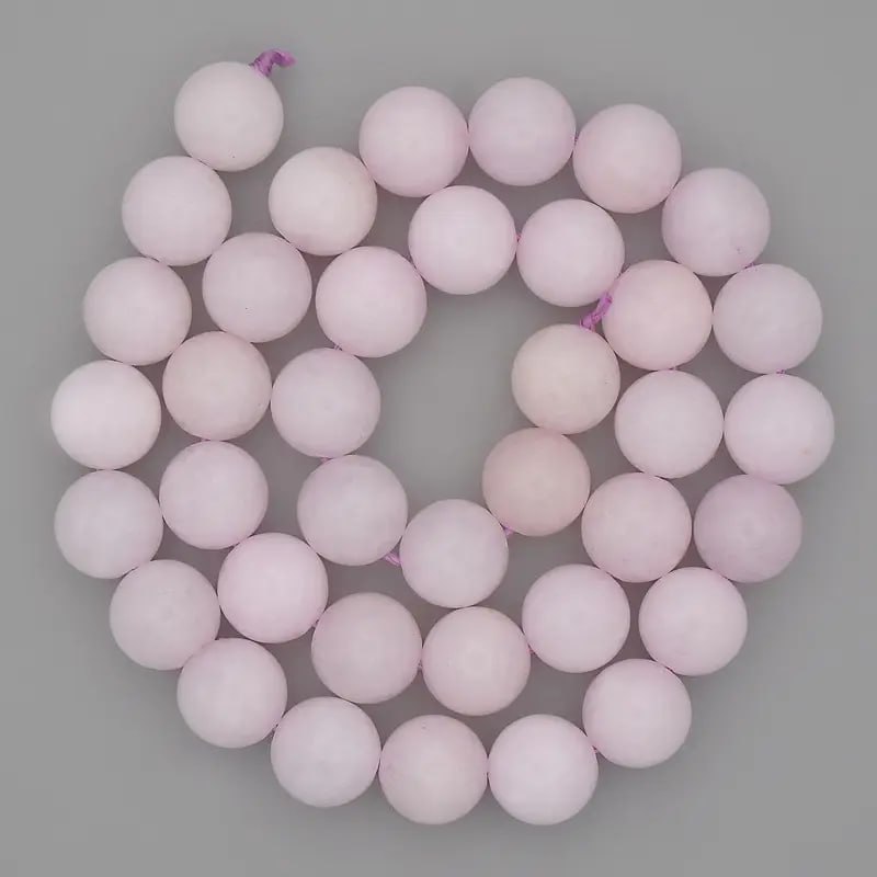 Kunzite Smooth Round Beads, diameter 10mm+, on a string, length 38cm