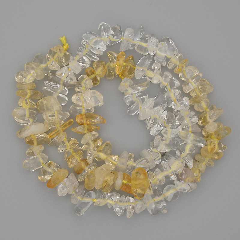 Citrine Chip Beads, diameter 5-10x3-6mm+-, length 40cm+- on a strand