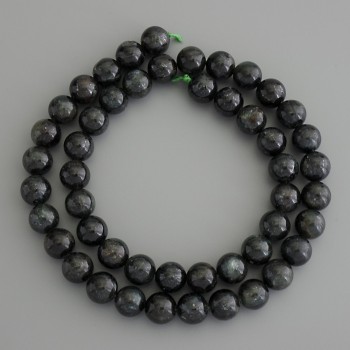 Beads Emerald Fuchsite (Muscovite) Smooth Round, diameter 8mm+- on thread, length 39cm+