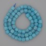 Aquamarine Beads, Faceted Cube, diameter 7x7mm+/-, length 39cm+/- on a thread
