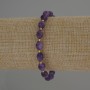 Amethyst Faceted Grain Bracelet, diameter 8x6mm+- with 3mm+- seed beads, length 18cm stretch