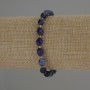Sodalite Faceted Rice Bead Bracelet, diameter 8x6mm+/- with 3mm+/- seed beads, length 18cm stretch