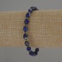 Lapis Lazuli Faceted Grain Bracelet, diameter 8x6mm+- with 3mm+- seed beads, length 18cm stretch