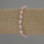 Bracelet Rose Quartz Faceted Grain, diameter 8x6mm+- with seed beads 3mm+-, length 18cm stretch