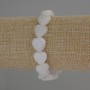 Bracelet White Quartz Heart, diameter 12x12mm+-, length 18cm stretch