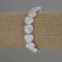 Cacholong Natural Stone Heart Bracelet, diameter 12x12mm+-, length 18cm+- stretch