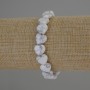 Cacholong Natural Stone Heart Bracelet, diameter 10x10mm+-, length 18cm+- stretch