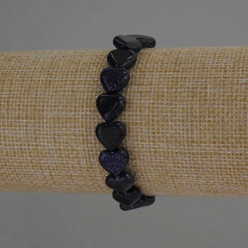Aventurine Cairo Night Heart Bracelet, diameter 10x10mm+/-, length 18cm stretch